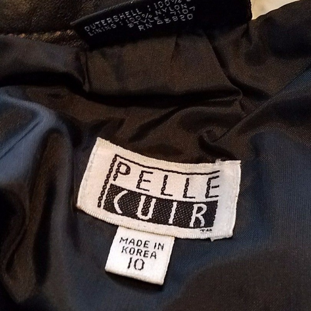 Vintage Womens Pelle Cuir Black Panel Pencil Skirt - Picture 8 of 8