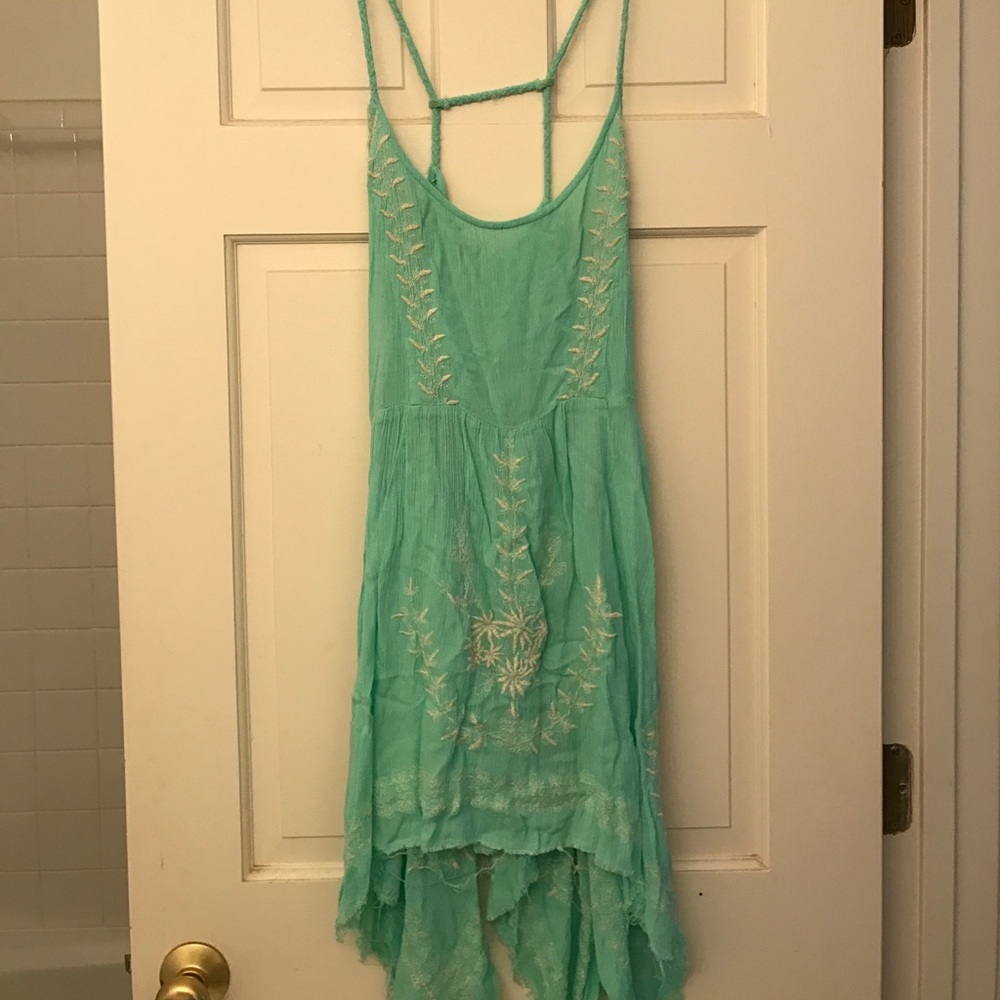 Free People Teal Flowy Dress