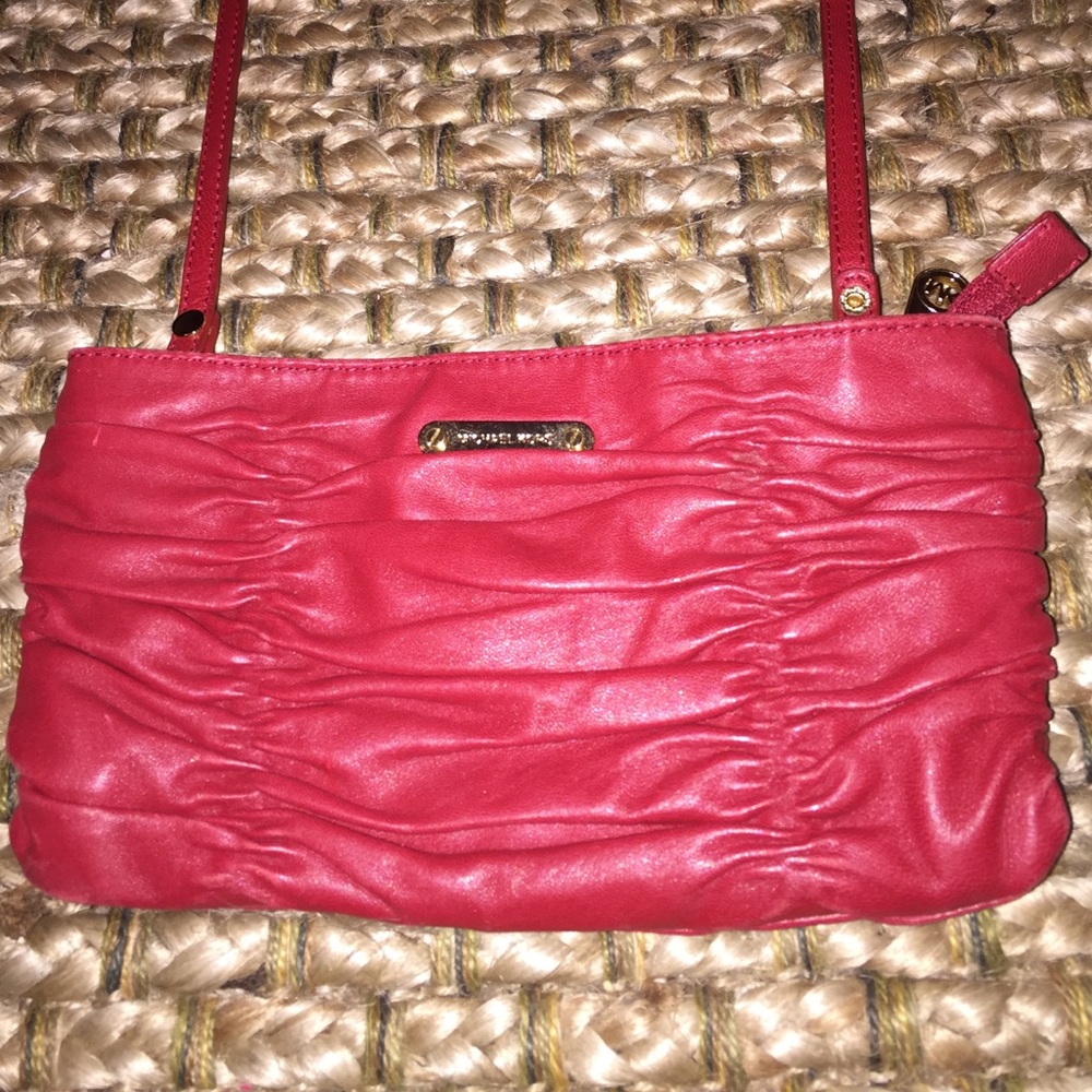Barley used red Michael kors small cross body