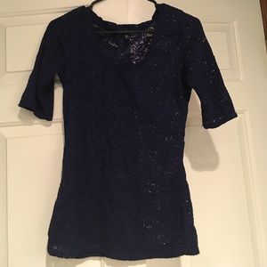 Navy Lacey top