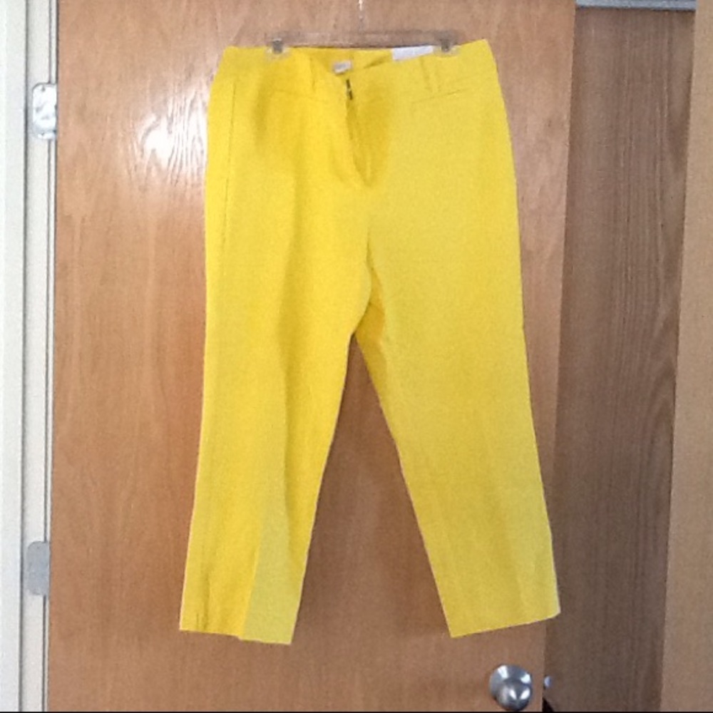 Brand new yellow crop pants. NWT