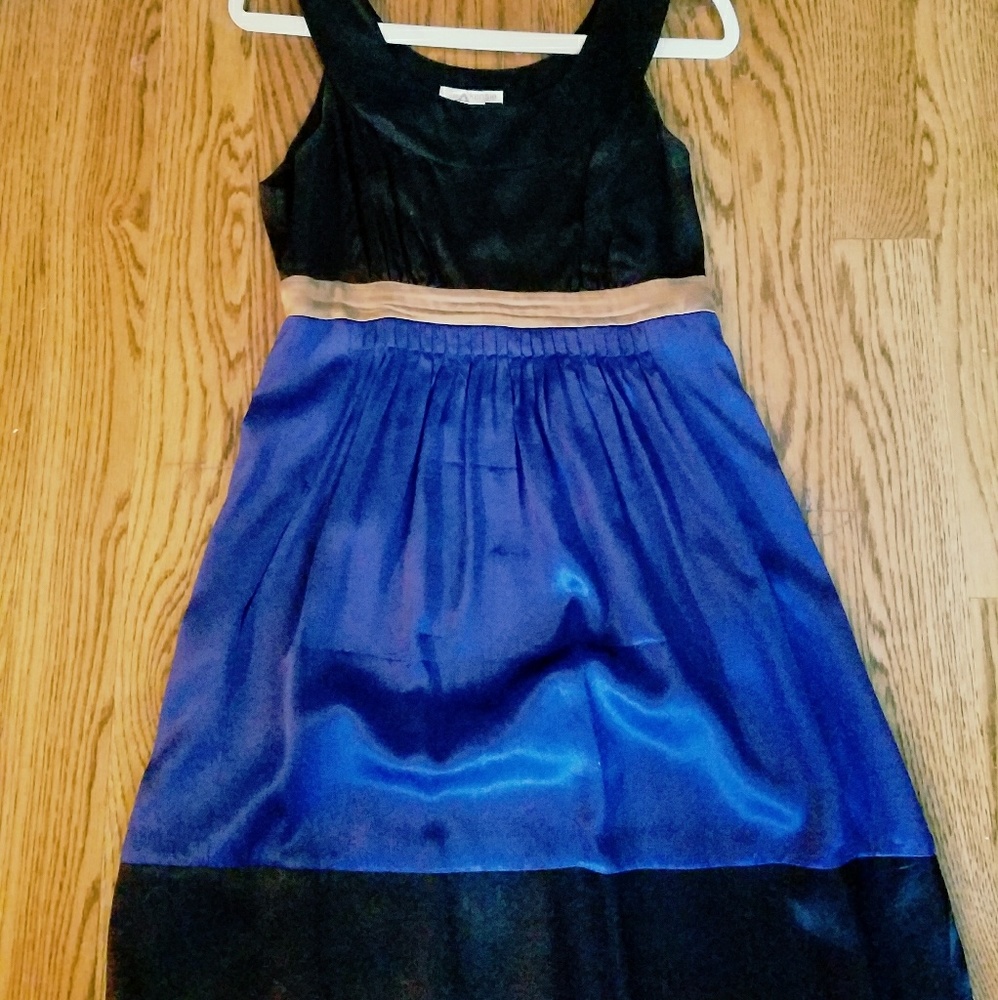 Blue,black and gold silk dress by kensie