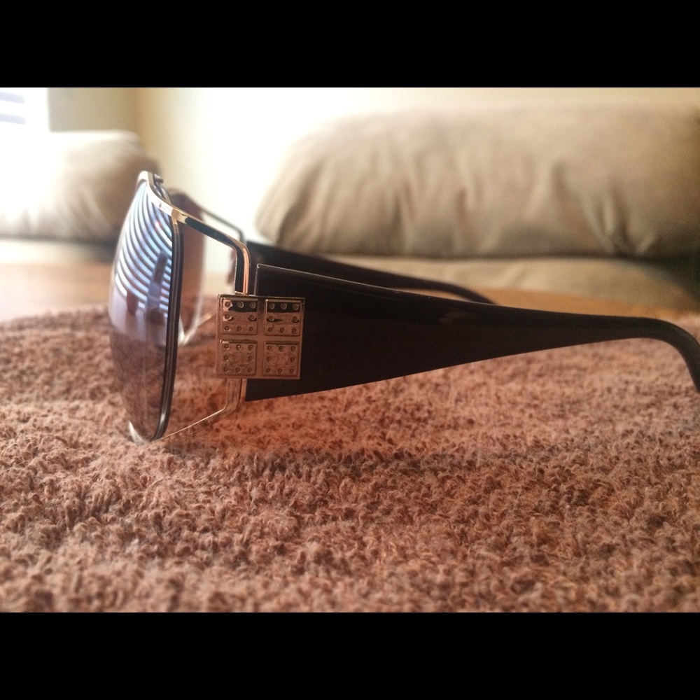 Women's Purple And Gold Sunglasses