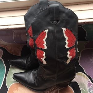 Lower Eastside butterfly cowgirl boots