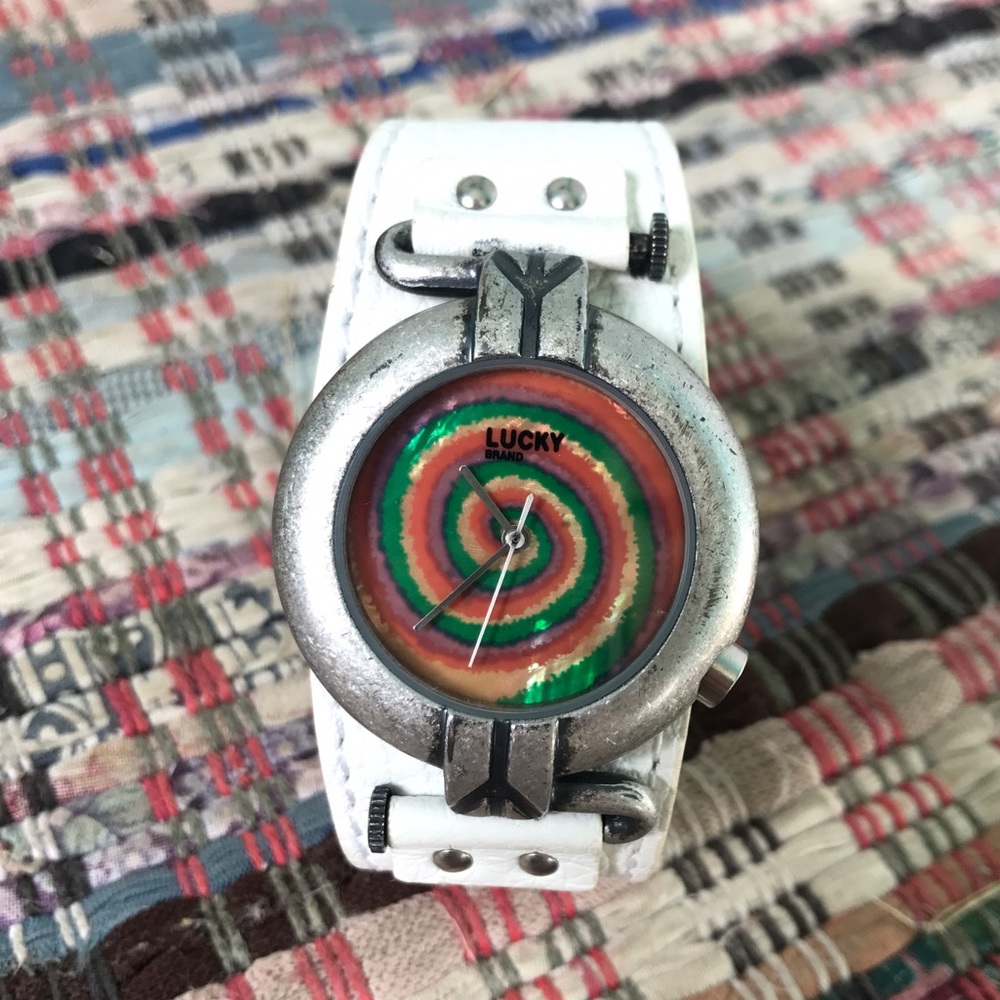 LUCKY Brand Psychedelic Genuine Leather Watch