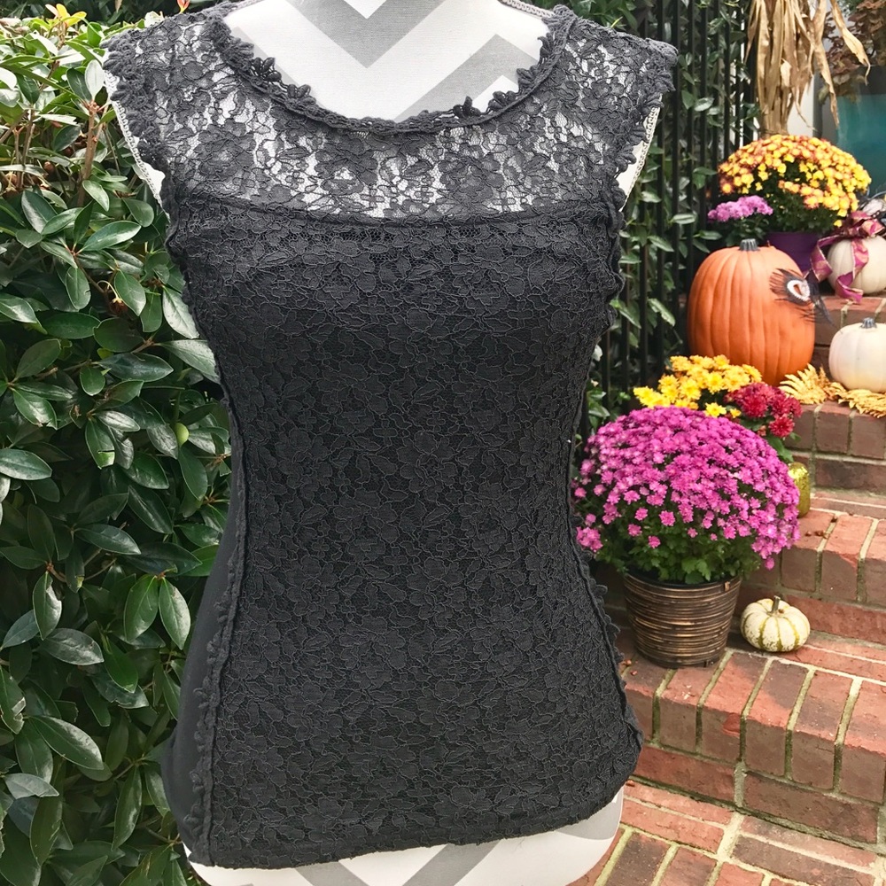 Express Lace Inset Top- XS