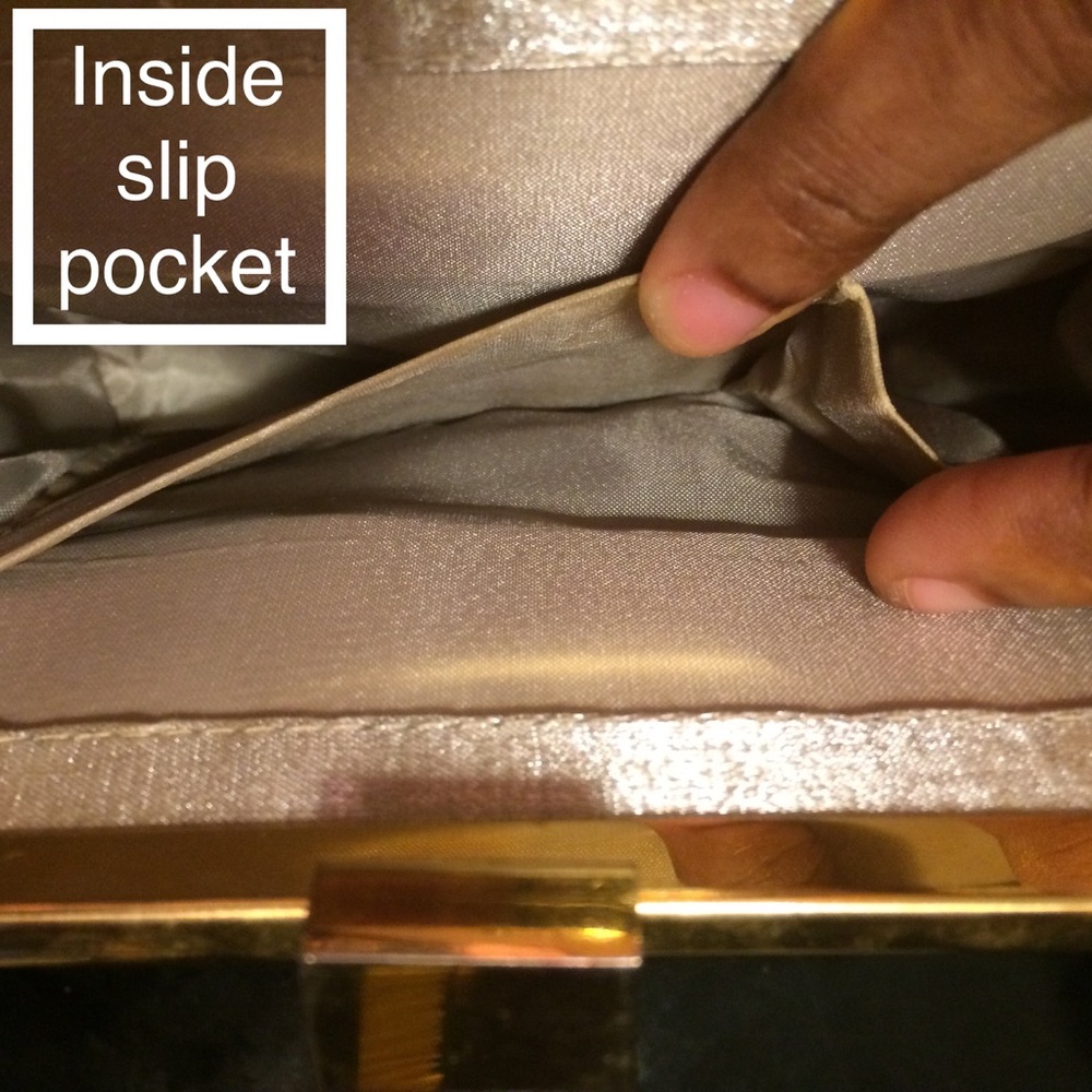 Champagne shimmery *2-in-1* mini evening purse - Picture 6 of 8