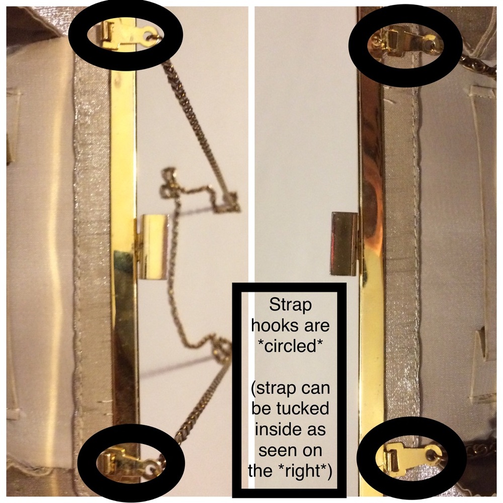 Champagne shimmery *2-in-1* mini evening purse - Picture 2 of 8