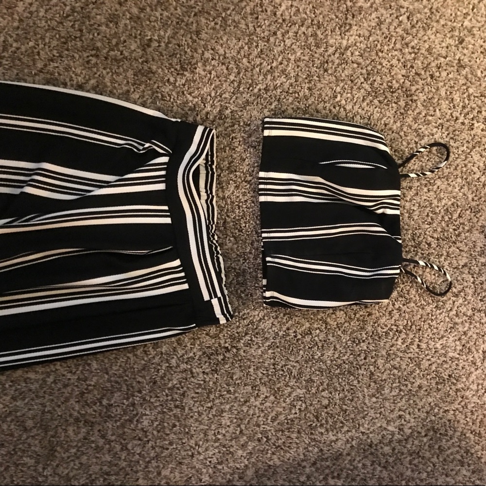NWT black and cream two piece pant set - Picture 2 of 4