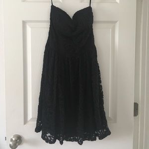 Strapless black dress