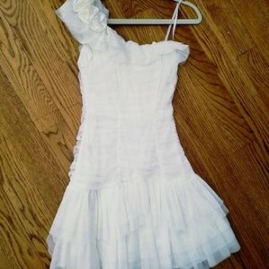 Beautiful Flowy Ruffle Ivory Dress