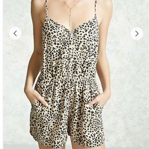 Beige and black romper