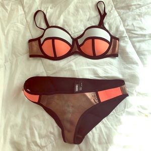 Triangl neoprene bikini- gold white and orange