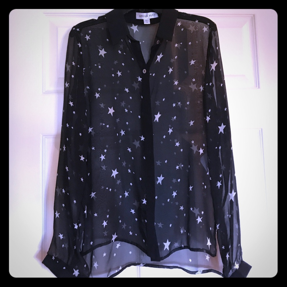 Amour Vert ‘andrea’ silk sheer blouse.