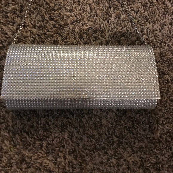Handbags - Sparkly silver clutch/bag