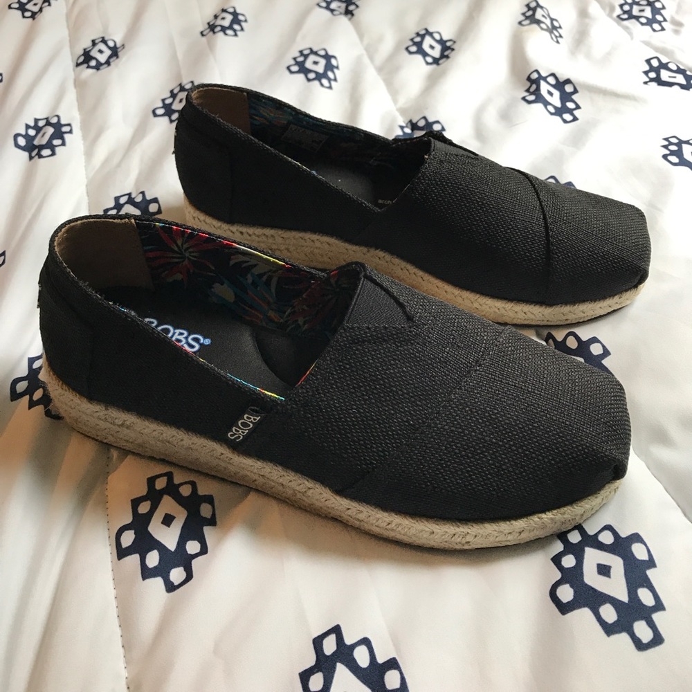 Skechers "Bobs" slip on shoes, Black, size 9