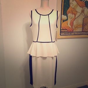 NWT Boston Proper Piped Peplum Dress M