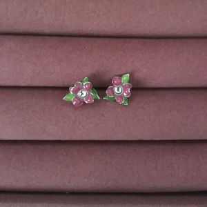 Brighton pink flower earrings