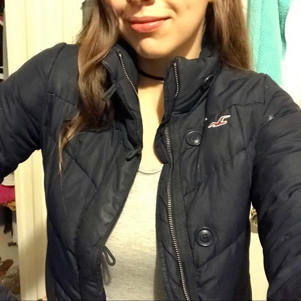 Navy blue Hollister winter jacket
