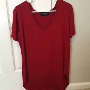 Short sleeve V neck cotton top
