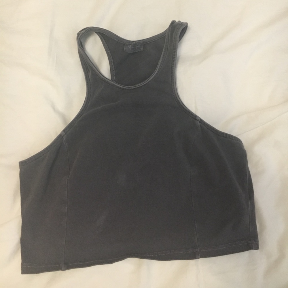 Grey racerback crop top