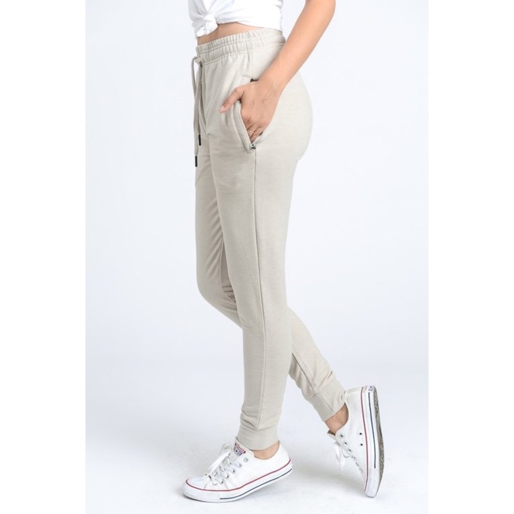 ENSLEY Taupe Skinny Joggers - Picture 2 of 5