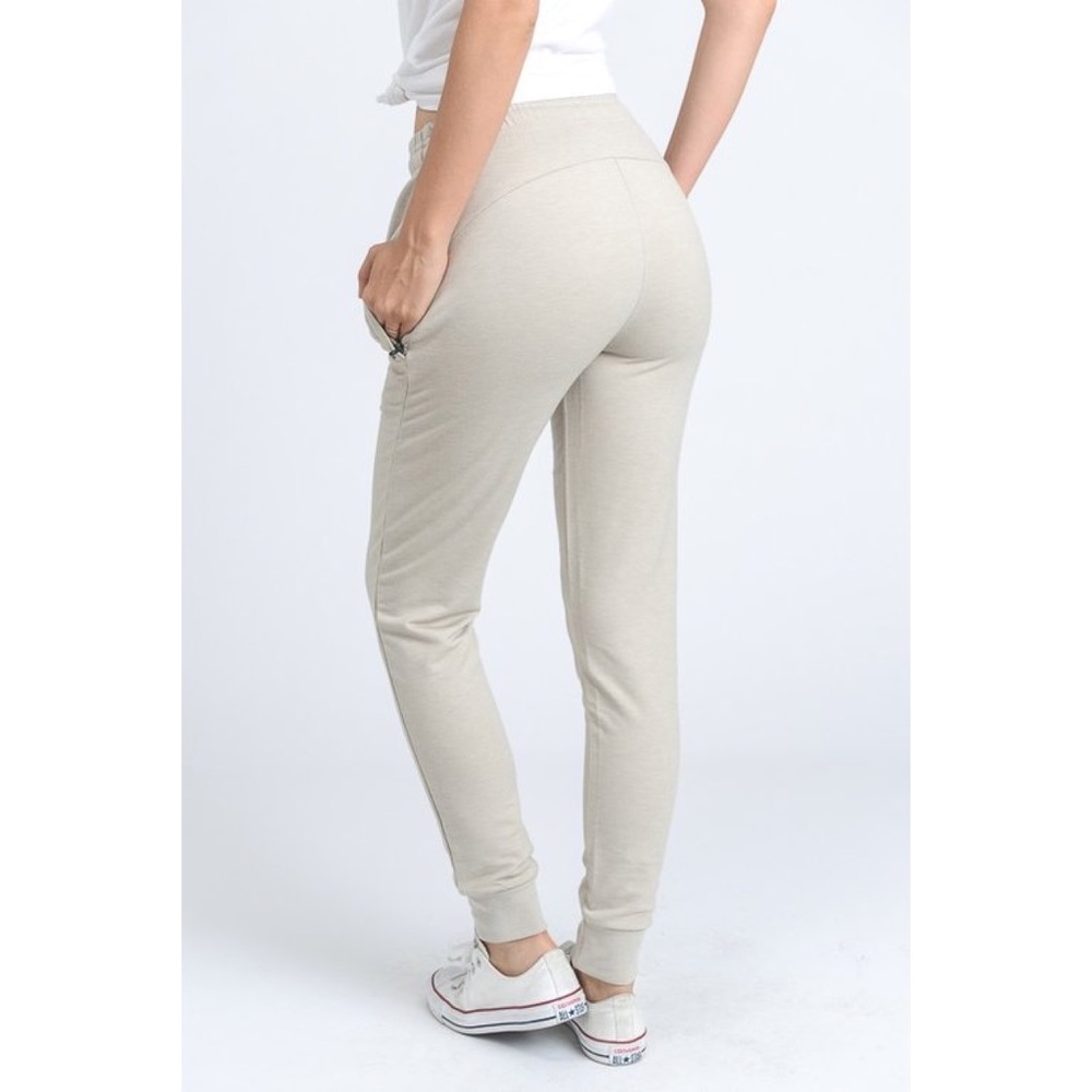 ENSLEY Taupe Skinny Joggers - Picture 3 of 5