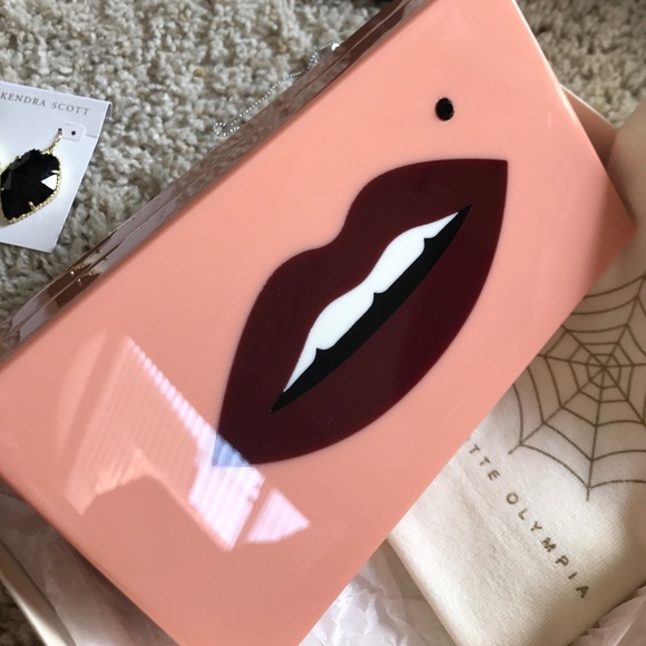 Charlotte Olympia Pandora Kiss Me Clutch 2xHP NWT - Picture 2 of 8