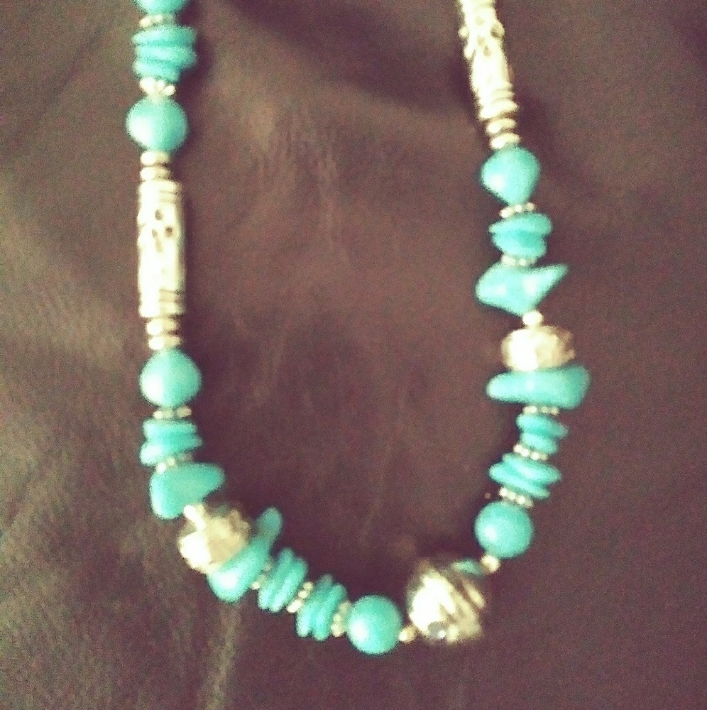 Torquoise and Beads Long Necklace