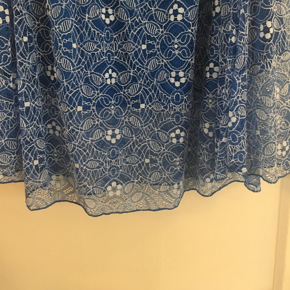 LuLaRoe Lola Skirt Size L Unicorn Pink Blue Floral - Picture 3 of 4