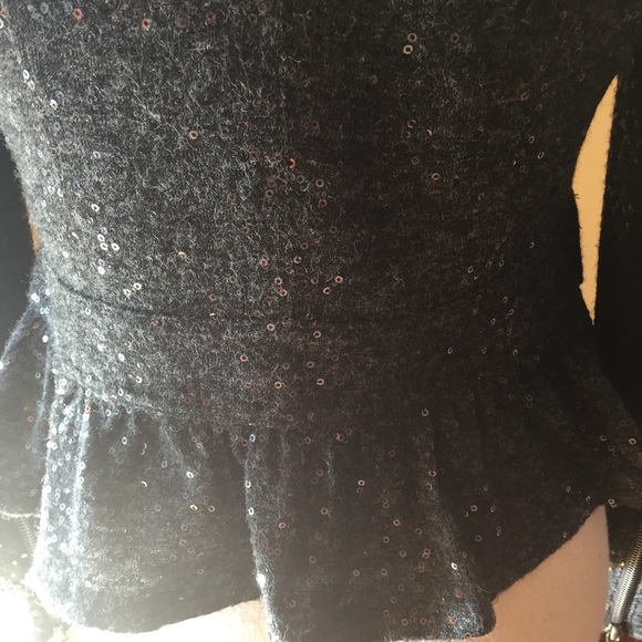 REDUCED! NWOT INC Gray Wool Sequined Peplum Jacket - Picture 6 of 8
