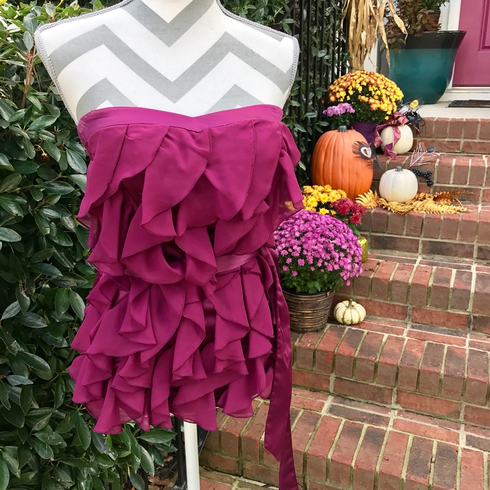 Ruffled Strapless Top- SMALL