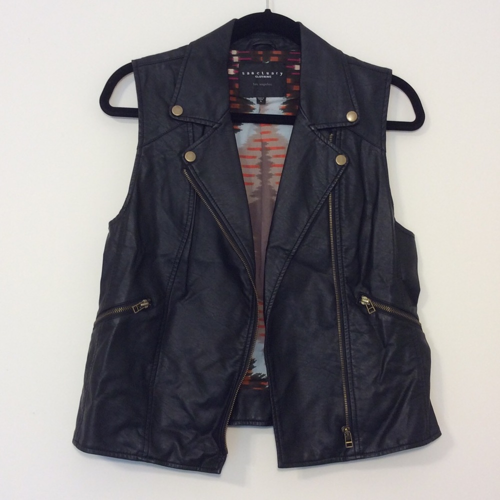 Sanctuary Clothing Black Leather Vest
