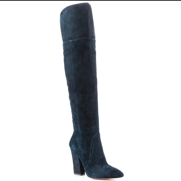 Aldo Shoes - Aldo Navy Suede Above the Knee High Heeled Boots