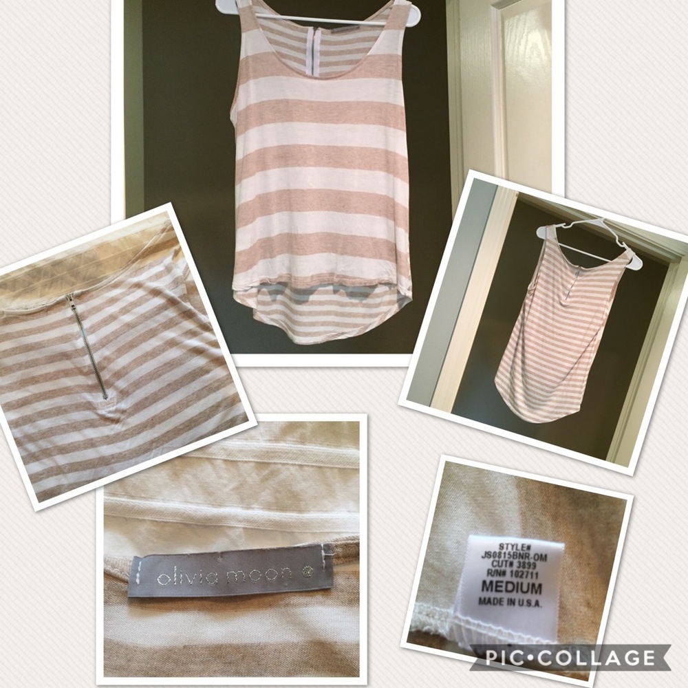 Tan and white tank top