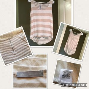 Tan and white tank top