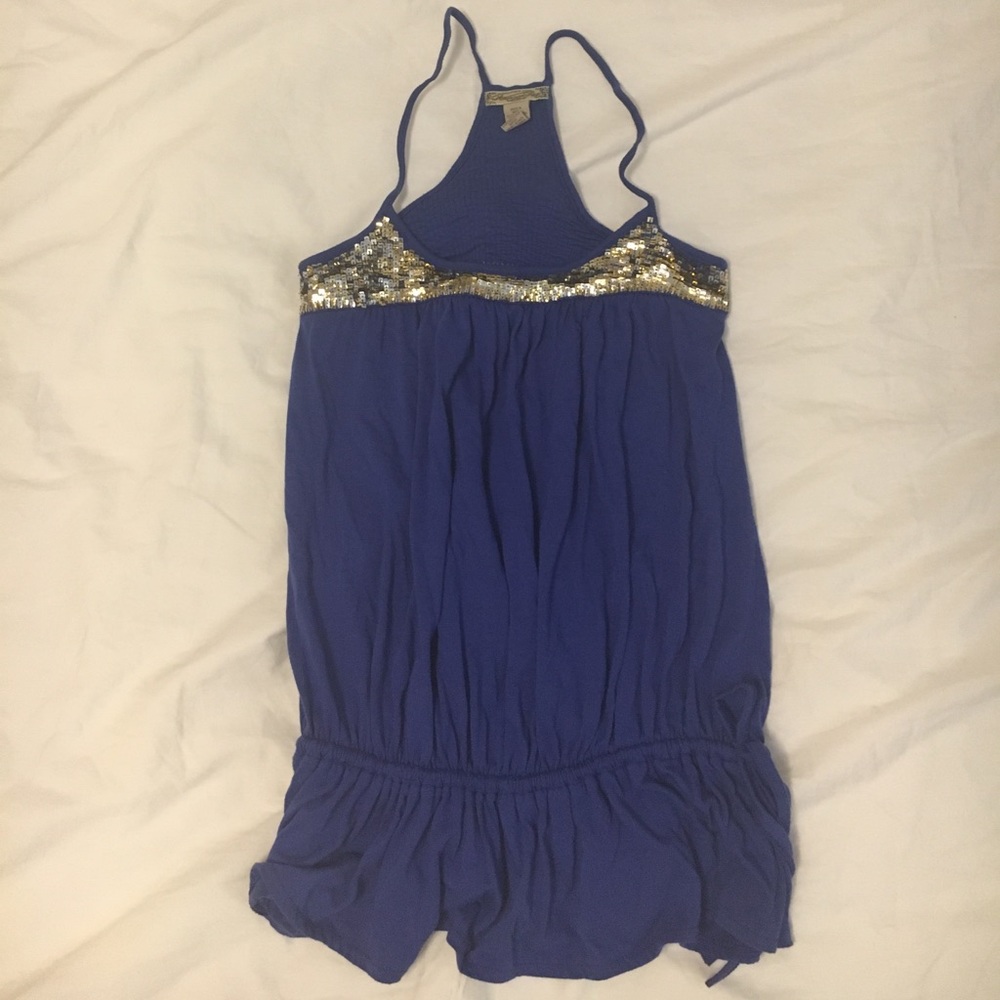 Royal blue with multisequin embellishment tunic