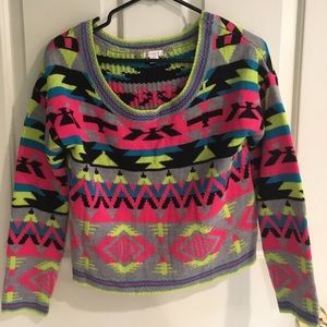 Patterned neon sweater
