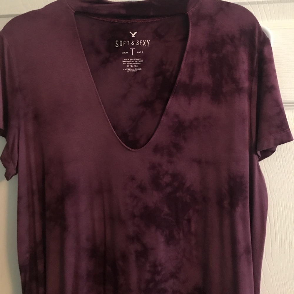 Choker neck tie dye shirt