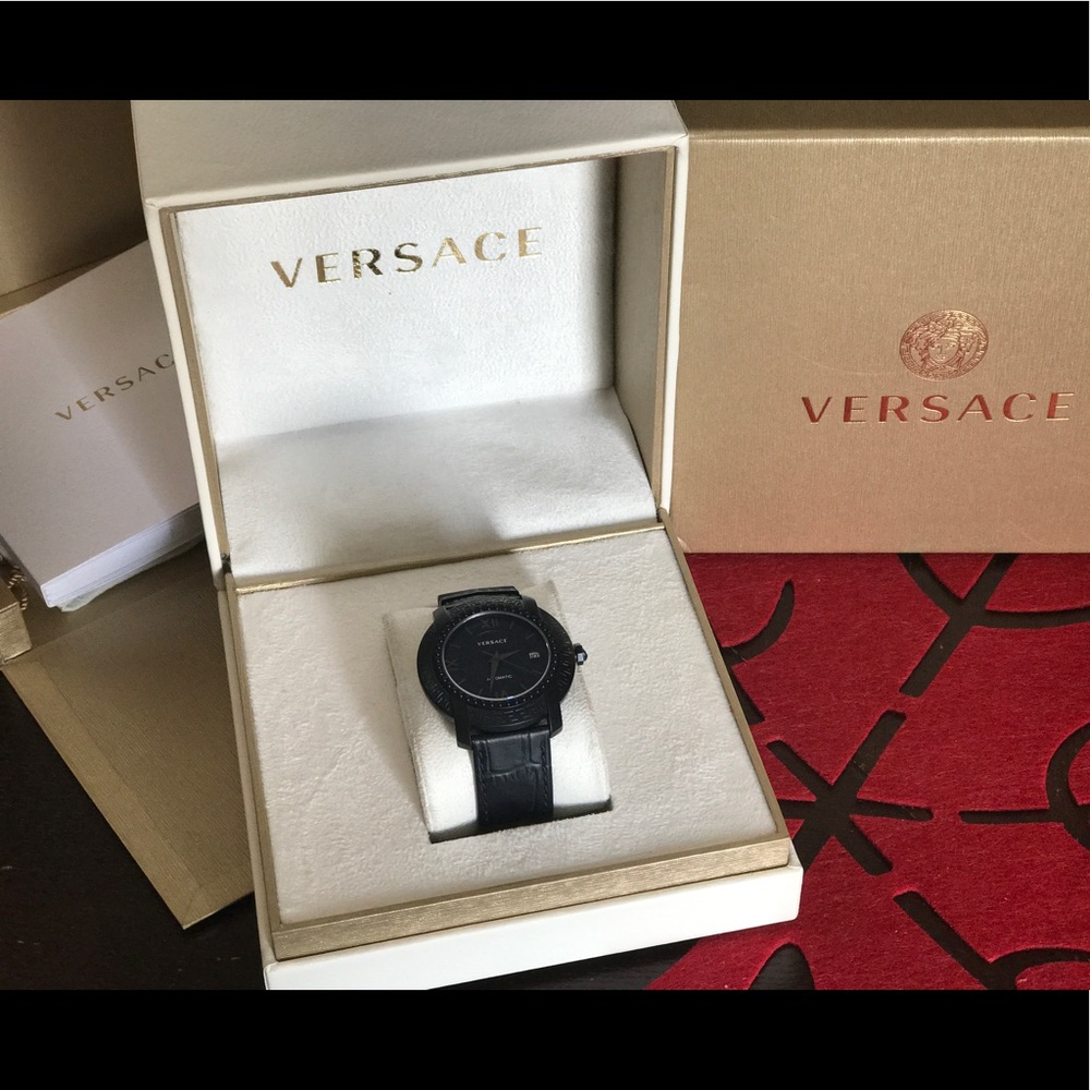 Versace watch navy blue authentic