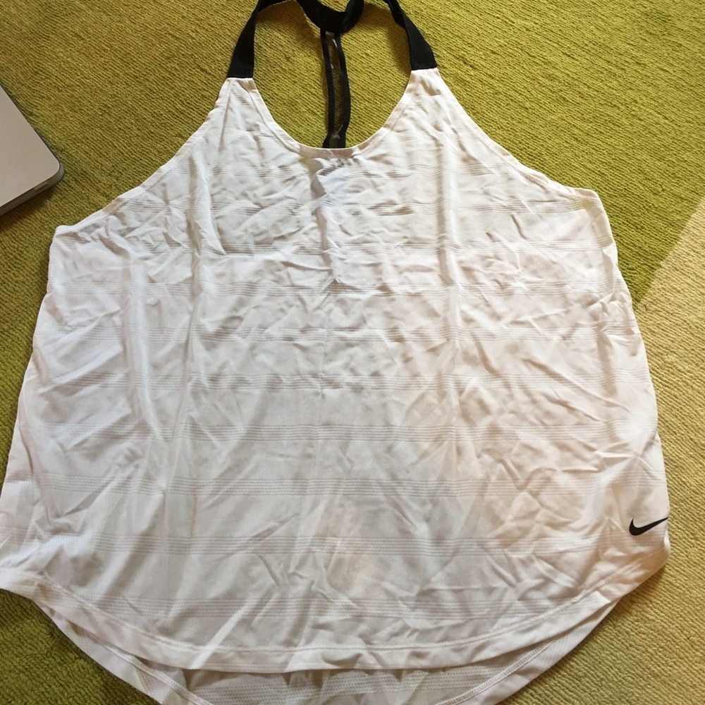 White low back flowy tank top