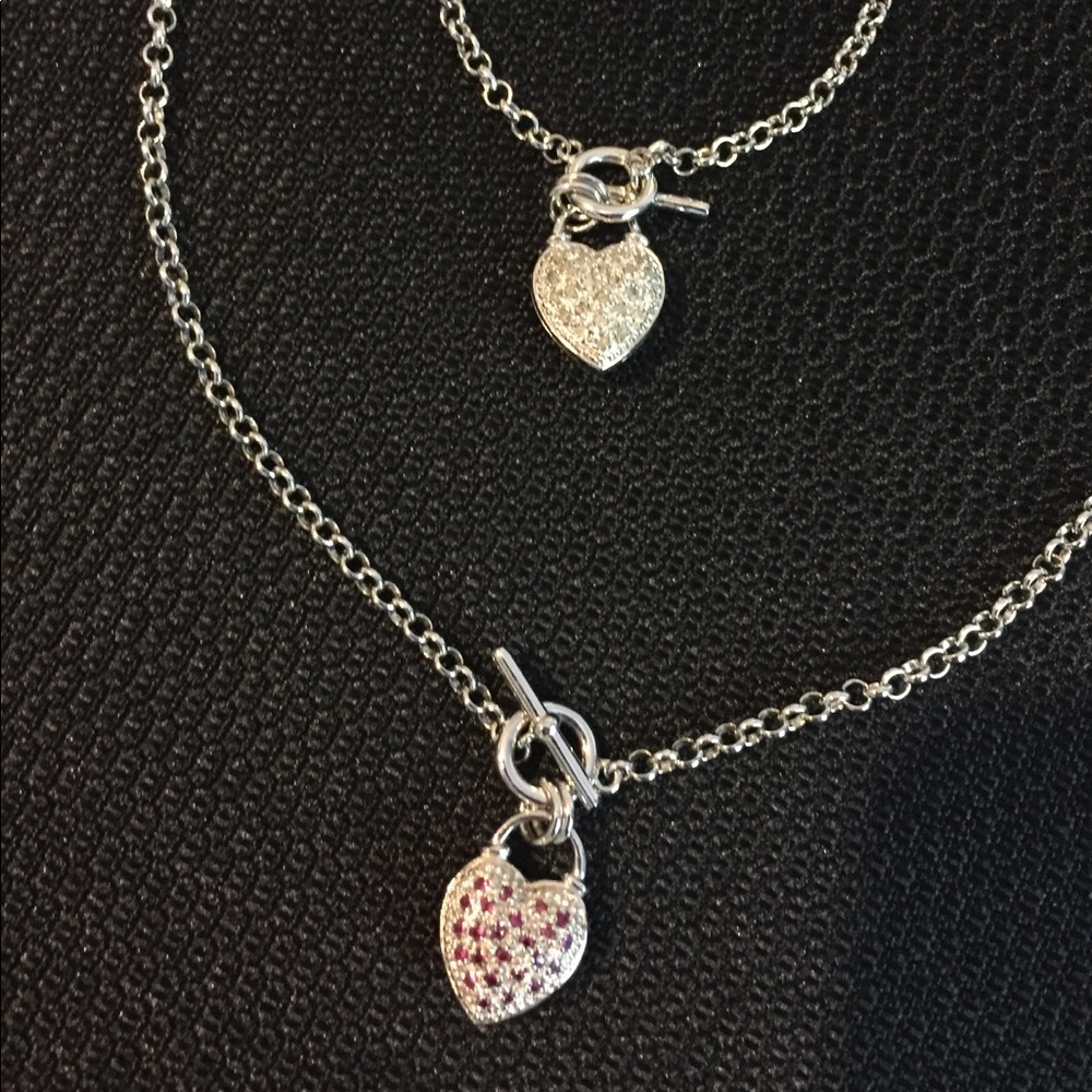Sterling silver heart necklace and bracelet