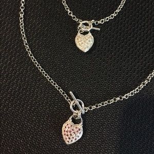 Sterling silver heart necklace and bracelet