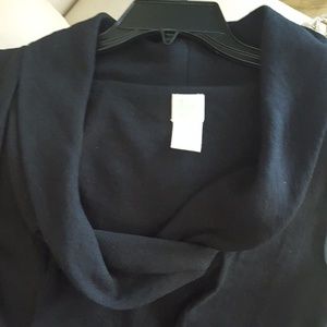 Black A-line knee length dress with back split