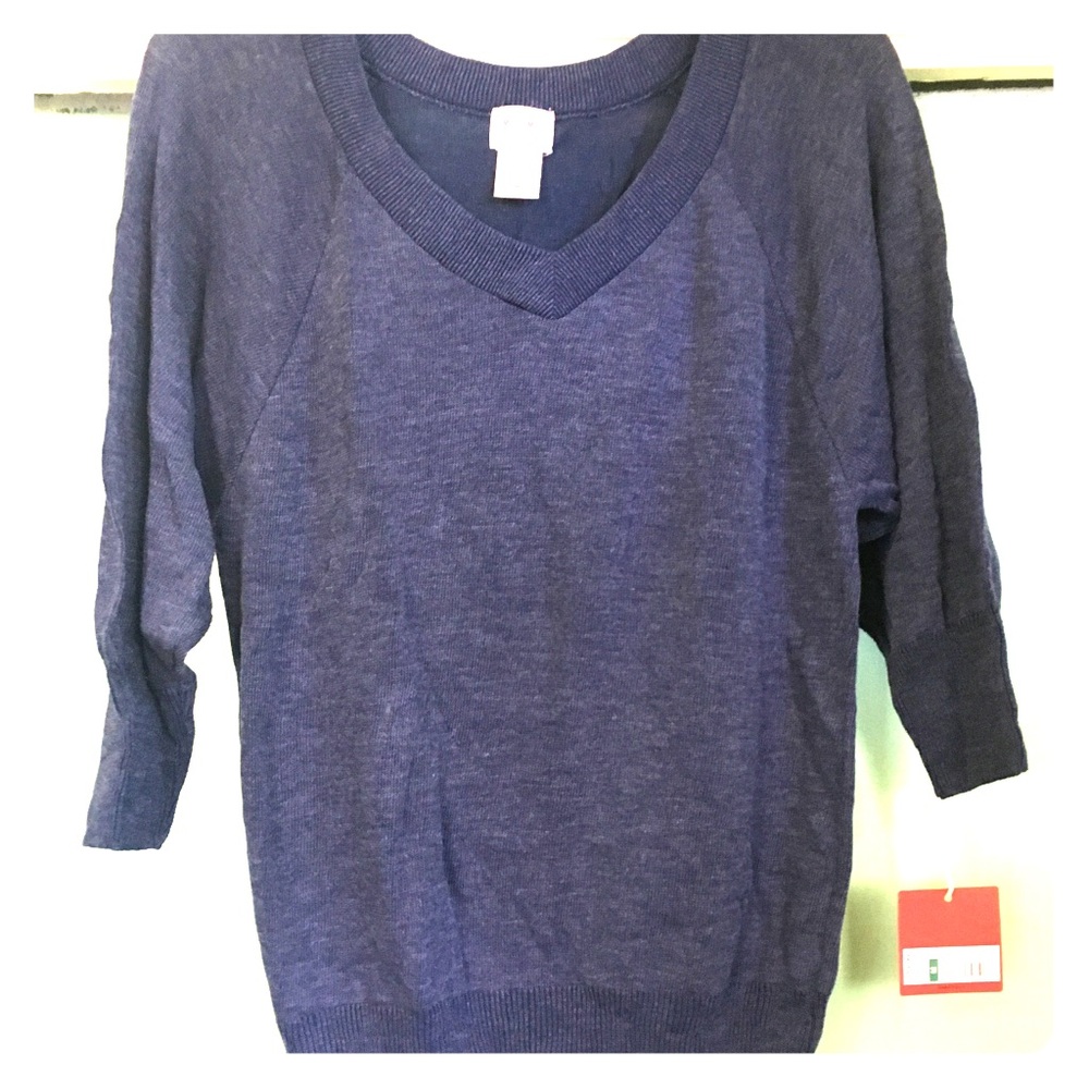 Missimo oxford blue V-neck sweater- medium