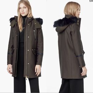 Mango Army green Wool blend coat