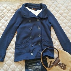 Navy Blue Double Breast Light Jacket. sz. Large