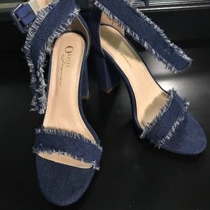 Denim heels