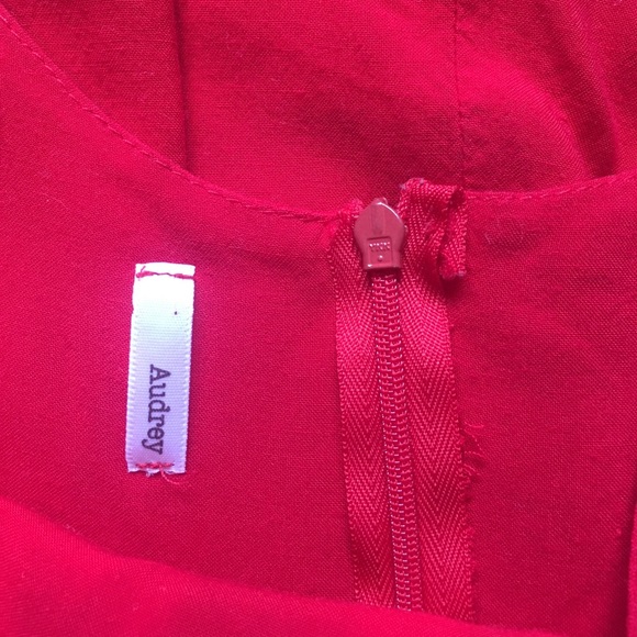 Audrey Red Dress with Tie Belt - Picture 4 of 4