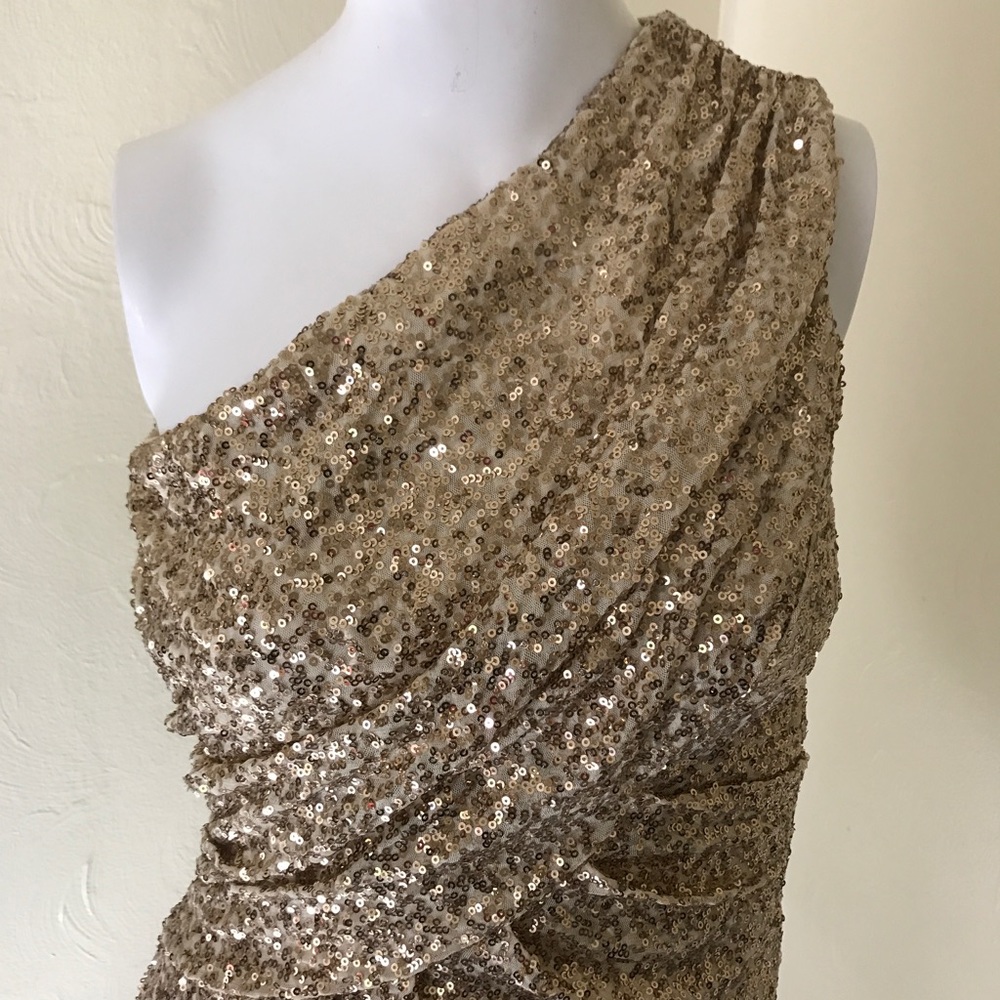 CALVIN KLEIN gold sequin dress - Picture 3 of 8